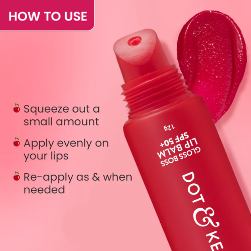 Dot & Key Vitamin C + E Brightening Lip Balm with SPF 50+ (Cherry Pop Medium Tinted)