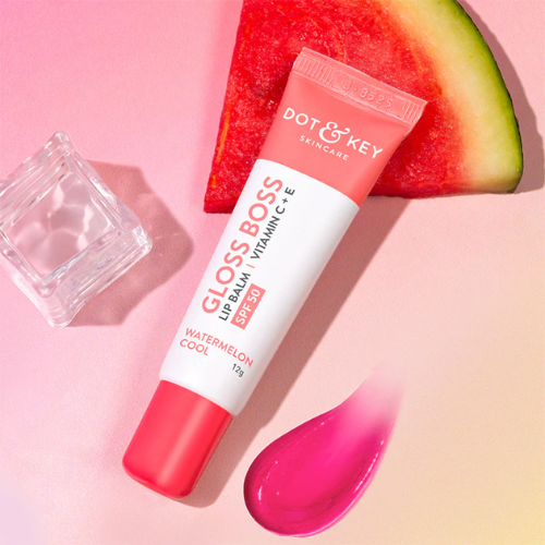 Dot & Key Vitamin C + E Brightening Lip Balm with SPF 50+ (Watermelon Cool Medium Tinted)