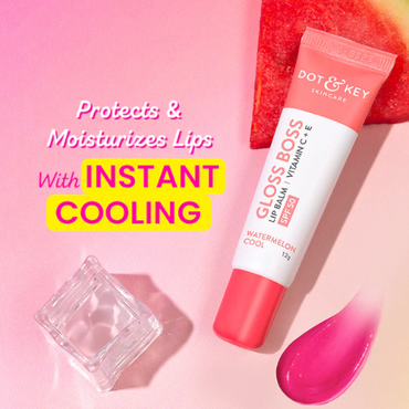 Dot & Key Vitamin C + E Brightening Lip Balm with SPF 50+ (Watermelon Cool Medium Tinted)