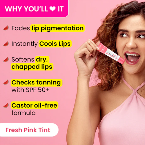 Dot & Key Vitamin C + E Brightening Lip Balm with SPF 50+ (Watermelon Cool Medium Tinted)
