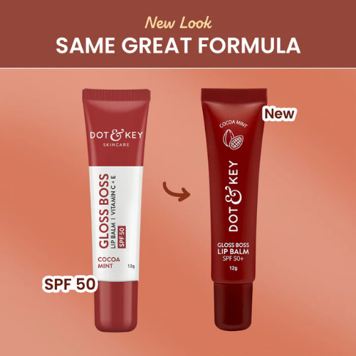 Dot & Key Vitamin C + E Brightening Lip Balm with SPF 50+ (Cocoa Mint Low Tinted)