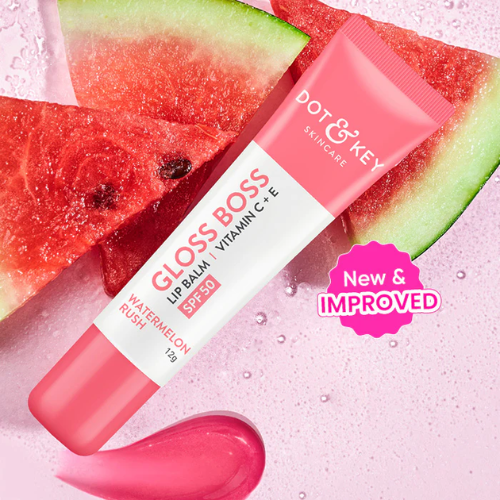 Dot & Key Vitamin C + E Brightening Lip Balm with SPF 50+ (Watermelon Rush High Tinted)