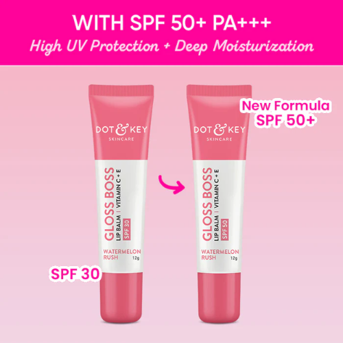 Dot & Key Vitamin C + E Brightening Lip Balm with SPF 50+ (Watermelon Rush High Tinted)