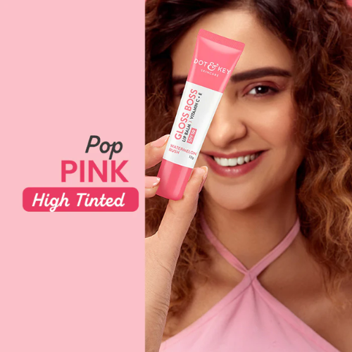 Dot & Key Vitamin C + E Brightening Lip Balm with SPF 50+ (Watermelon Rush High Tinted)