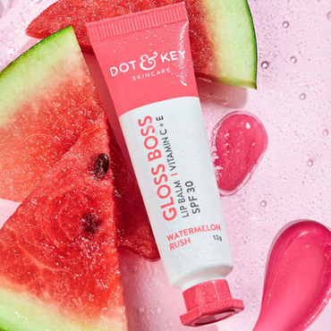 Dot & Key Vitamin C + E Brightening Lip Balm with SPF 50+ (Watermelon Rush High Tinted)