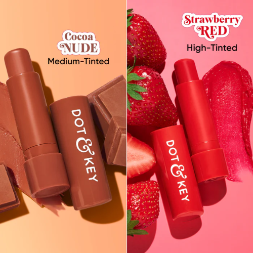 Dot & key SPF 50+ Barrier Repair Hydrating Lip Balm - Pack of 2 (Cocoa Nude + Strawberry Red)
