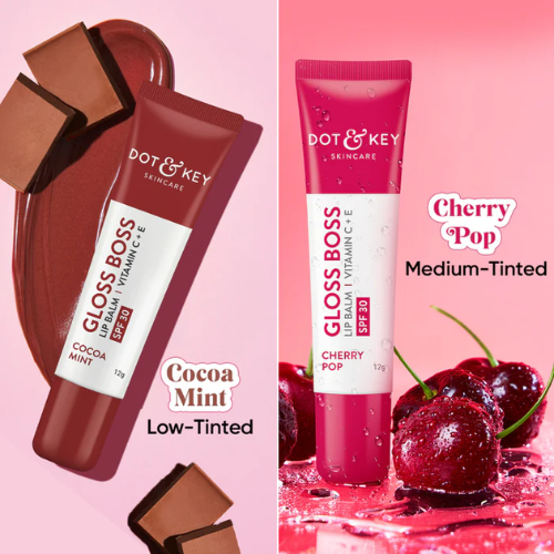Dot & key SPF 50+ Vitamin C + E Brightening Lip Balm - Pack of 2 (Cherry Pop + Cocoa Nude)