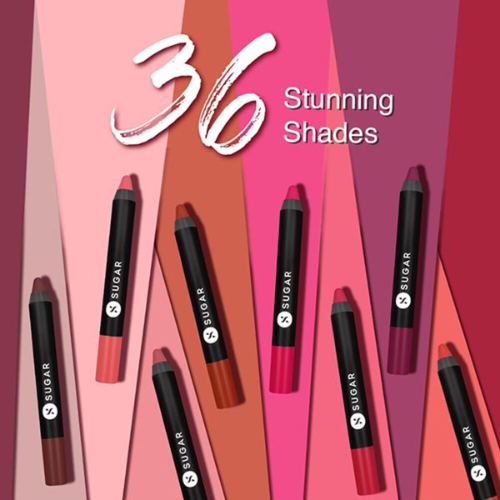 SUGAR Cosmetics Matte As Hell Crayon Lipstick 10 Cherry Darling (Cherry Red) 2.8 gm