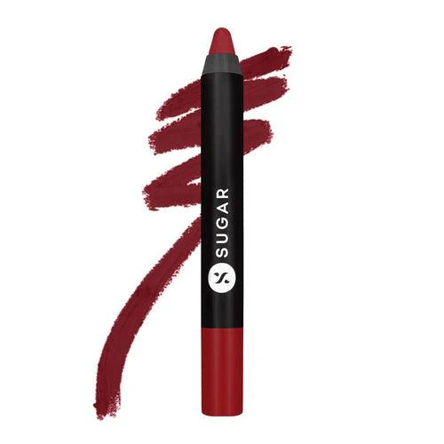 SUGAR Cosmetics Matte As Hell Crayon Lipstick 10 Cherry Darling (Cherry Red) 2.8 gm