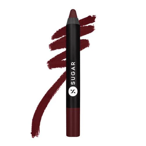 SUGAR Cosmetics Matte As Hell Crayon Lipstick 13 Murphy Brown (Chocolate Burgundy) 2.8gm