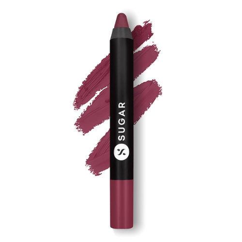 SUGAR Cosmetics Matte As Hell Crayon Lipstick 15 Stephanie Plum (Plum Mauve) 2.8gm
