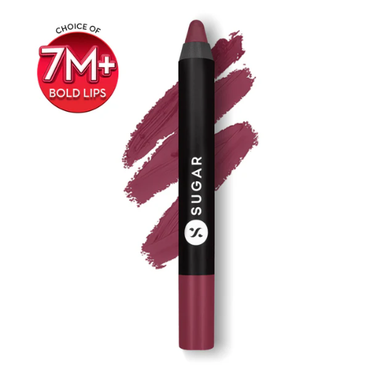 SUGAR Cosmetics Matte As Hell Crayon Lipstick 15 Stephanie Plum (Plum Mauve) 2.8gm