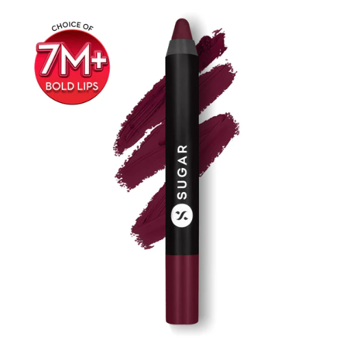 SUGAR Cosmetics Matte As Hell Crayon Lipstick 24 Rachel Berry (Deep Berry)2.8gm