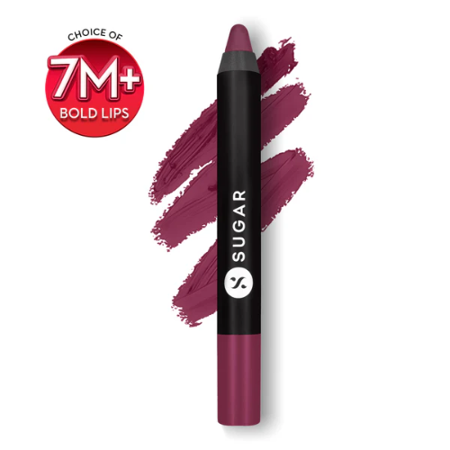 SUGAR Cosmetics Matte As Hell Crayon Lipstick 32 Miss Rosa (Dusky Rose)2.8gm