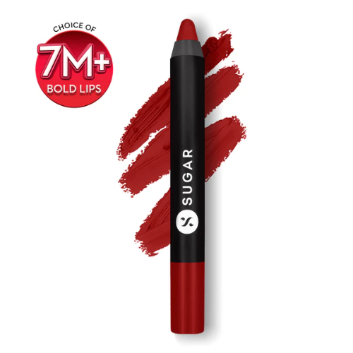SUGAR Cosmetics Matte As Hell Crayon Lipstick 35 Claire Redfield (Pure red)2.8gm