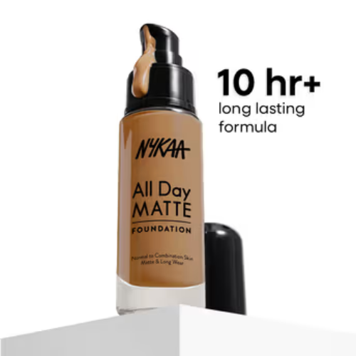 Nykaa All Day Matte Long Wear Liquid Foundation For Normal To Combination Skin - Honey 13 (30ml)