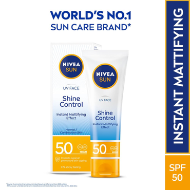 NIVEA SUN UV Face Shine Control Cream SPF 50 | Matte Finish