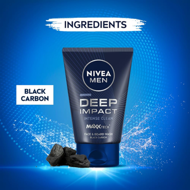 NIVEA Men Deep Impact Face Wash 100ml | Deep Cleansing for Men