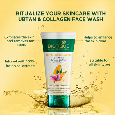 Biotique Ubtan & Collagen Face Wash 150ml