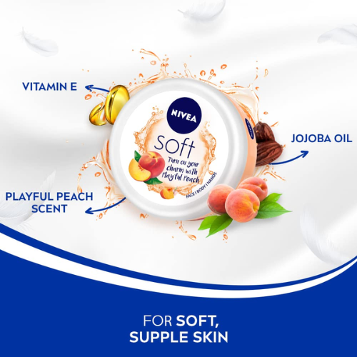 NIVEA Soft Playful Peach Cream 200ml | Hydrating Glow Moisturizer