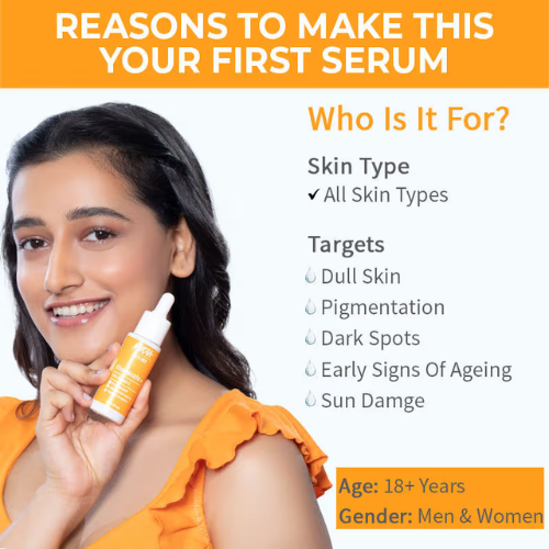 Nykaa SkinRX llluminate+ with 10% Vitamin C + 5% Niacinamide Serum for Bright, Radiant Skin Glow (30gm)