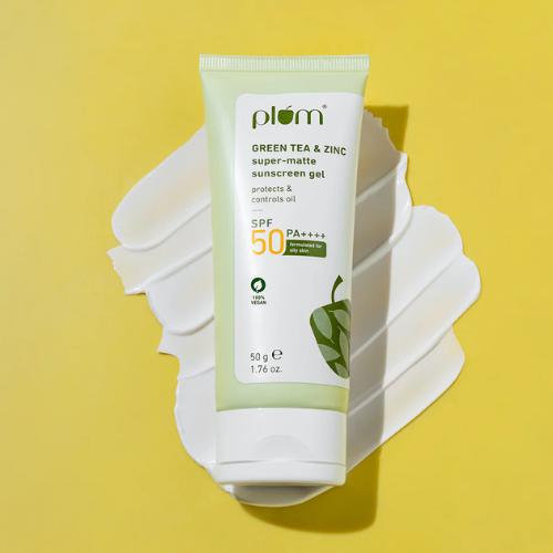 Plum Green Tea & Zinc Super-Matte SPF 50 Sunscreen Gel for Oily Skin
