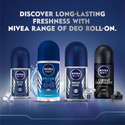 NIVEA Men Cool Kick Deo Roll On 50ml – Long-Lasting Freshness