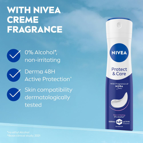 NIVEA Protect & Care Deodorant Spray 150ml | 48H Freshness