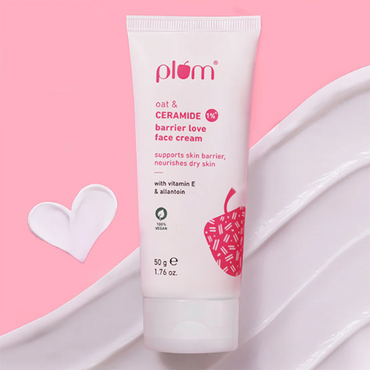 Plum Oat & 1% Ceramide Face Cream for Dry Skin 50g x2 Pack