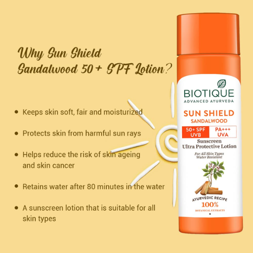 Biotique Sun Shield Sandalwood SPF 50+ Sunscreen