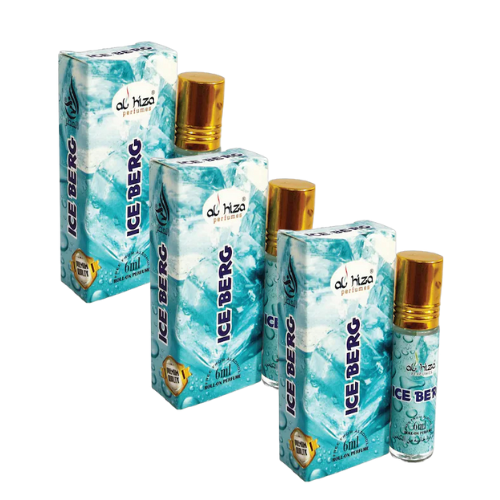 Al-Hiza Ice Berg Attar - 6ml Roll On | Long Lasting Fresh Fragrance (Pack of 3)