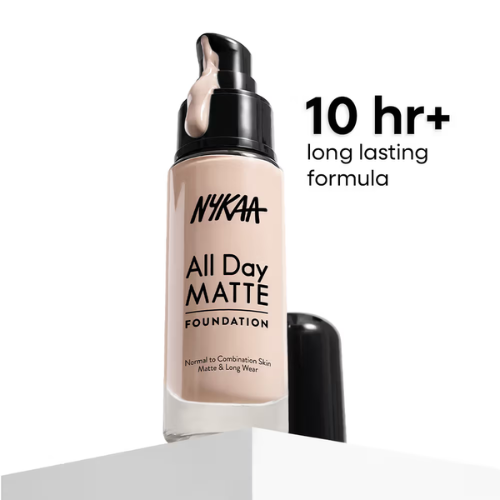 Nykaa All Day Matte Long Wear Liquid Foundation For Normal To Combination Skin - Vanilla 02