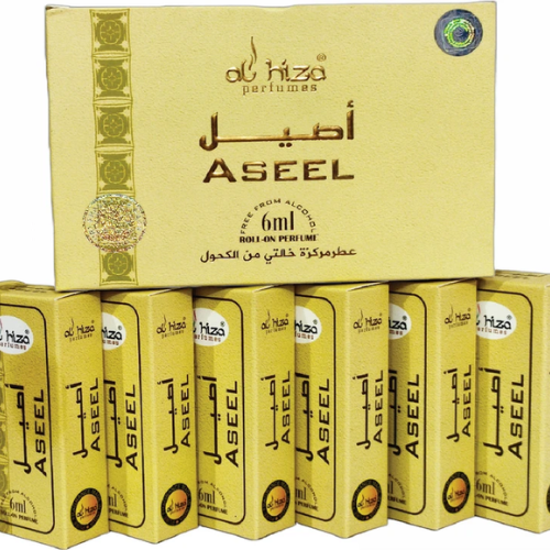 Al-Hiza Aseel Attar - 6ml Roll-On | Classic Oriental Perfume Oil (Pack of 6)