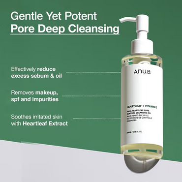 Anua Heartleaf Pore Control Cleansing Oil (200ml) | Makeup Melt & Blackhead Care
