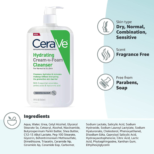 Hydrating Cream-to-Foam Cleanser – Gentle, Moisture-Rich Daily Cleanser