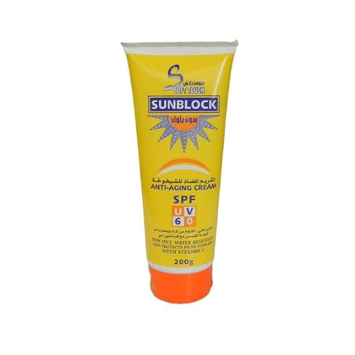 Soft Touch Premium Sunblock Anti-Aging Cream SPF UV 60 – Broad Spectrum Protection & Skin Firming Formula