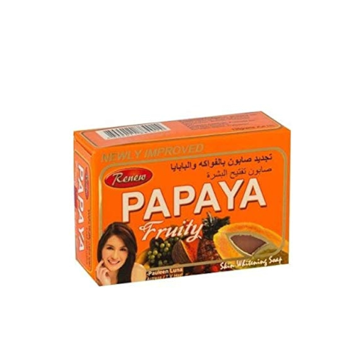 Renew Papaya Fruity Skin Whitening Soap – Brightening, Exfoliating & Nourishing Bar (135 g)