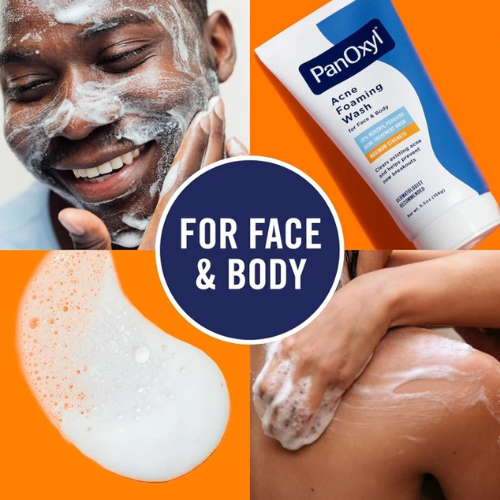 PanOxyl Acne Foaming Wash for Face & Body – Maximum Strength Benzoyl Peroxide Cleanser