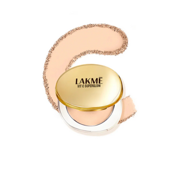 Lakmē VitC Superglow Skin Perfecting Compact - Vitamin C Infused Compact Powder for Radiant Glow