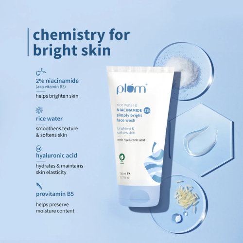 Plum 2% Niacinamide & Rice Water Face Wash - Gentle Brightening