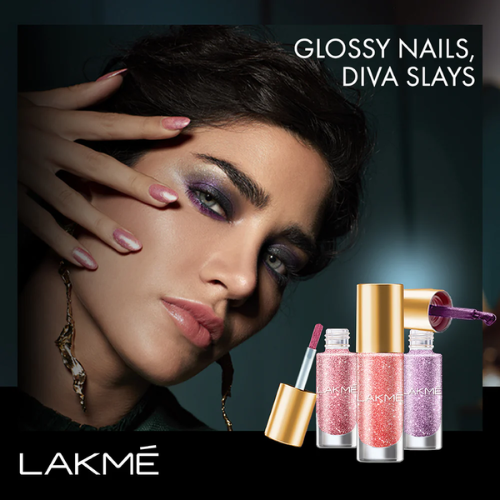 Lakmē Glitterati Collection Dusty Gold - Glitter Nail Polish for Sparkling Nails