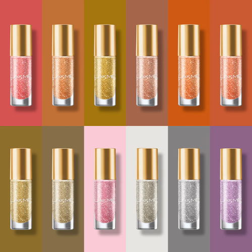 Lakmē Glitterati Collection Dusty Gold - Glitter Nail Polish for Sparkling Nails