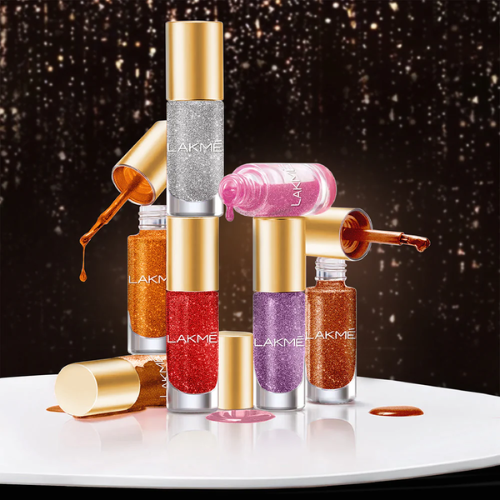 Lakmē Glitterati Collection Dusty Gold - Glitter Nail Polish for Sparkling Nails