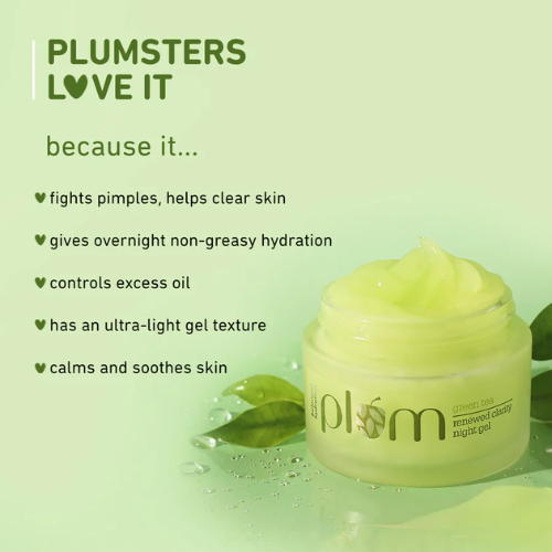 Plum Green Tea Renewed Clarity Night Gel Cream for Oily Skin 50g
