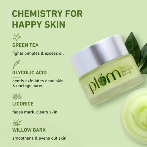 Plum Green Tea Renewed Clarity Night Gel Cream for Oily Skin 50g