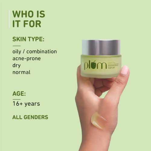 Plum Green Tea Renewed Clarity Night Gel Cream for Oily Skin 50g