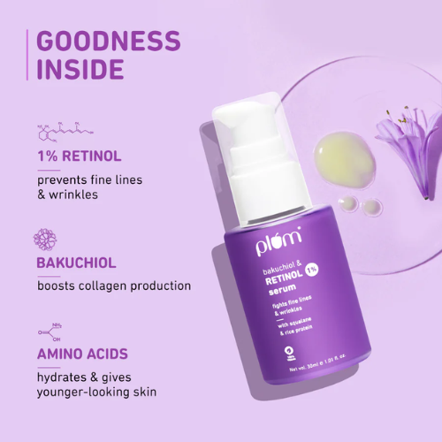 Plum 1% Retinol Serum for Face with Bakuchiol 30ml