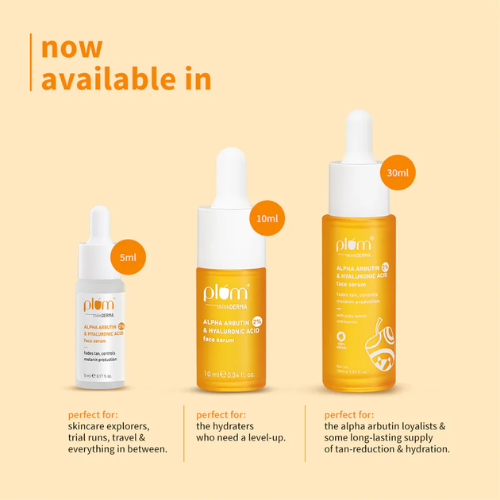 Plum 2% Alpha Arbutin & Hyaluronic Acid Tan Fading Face Serum 30ml