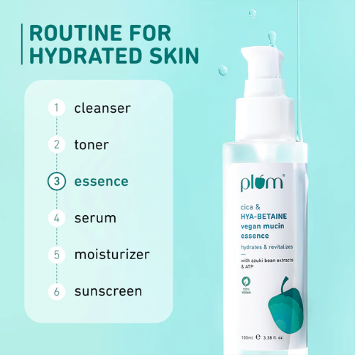 Plum Cica & Hya-Betaine Vegan Mucin Face Essence with Azuki Bean 100ml