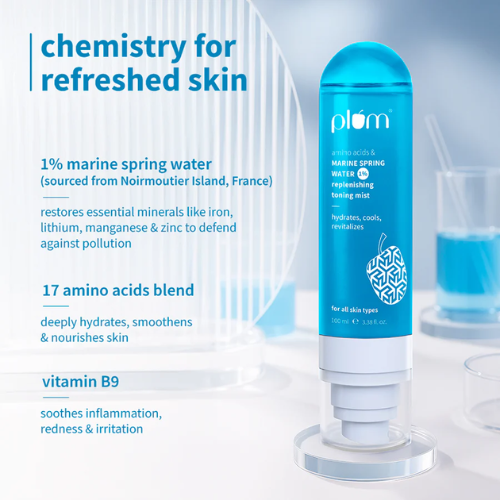 Plum 1% Marine Spring Water Replenishing Toning Mist Spray 100ml